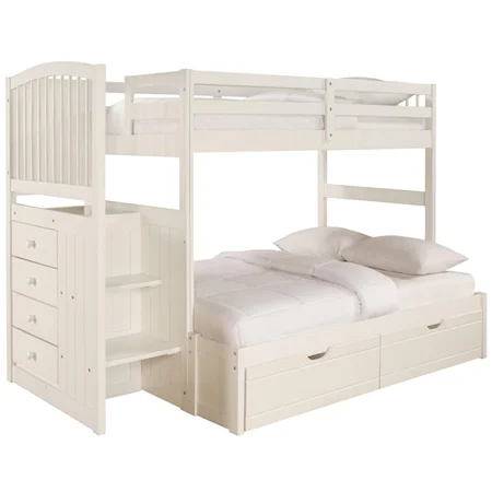 Twin Over Full Bunk Bed with Drawers